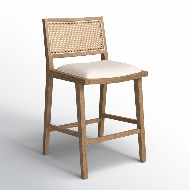 Caswell 27" Counter Stool, Counter Stool (27” Seat Height), White Polyester Blend