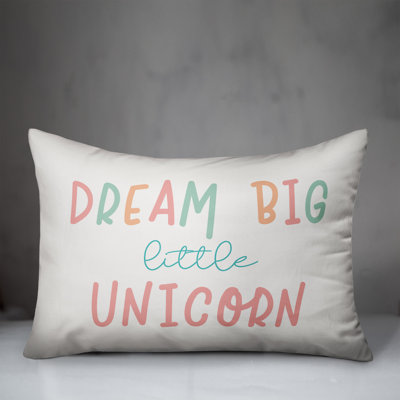  Dream Big Little Unicorn Lumbar Pillow