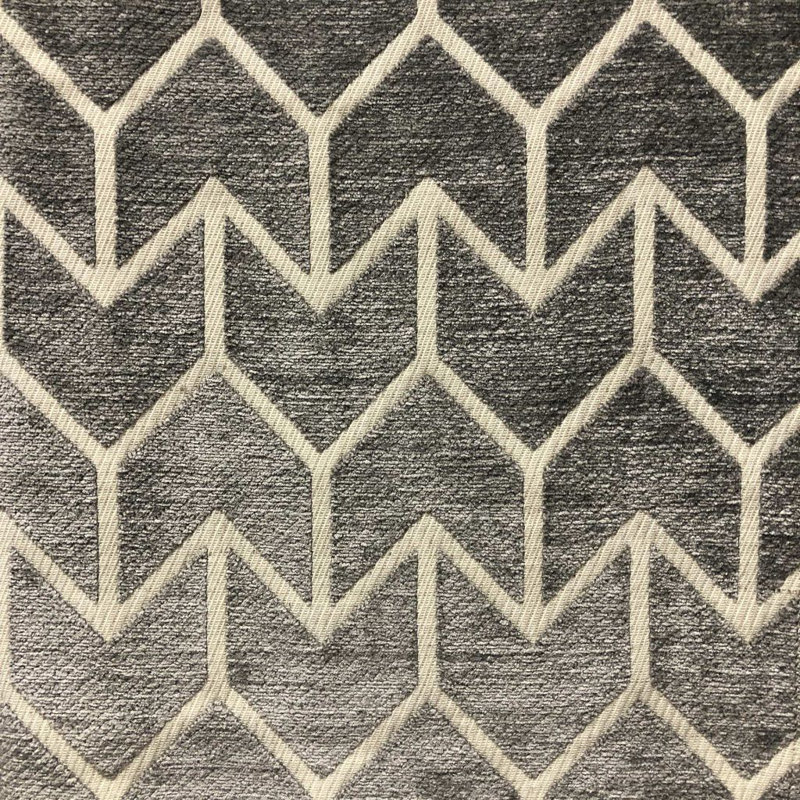 Chevronne Cotton Blend Fabric, Pewter