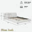 Lit plateforme tapissier avec 2 coussins amovibles et pieds en bois
