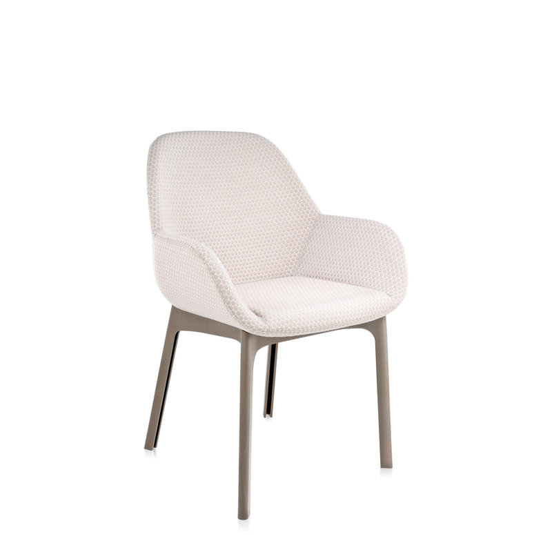 Clap Upholstered Arm Chair, Dark Gray, Taupe