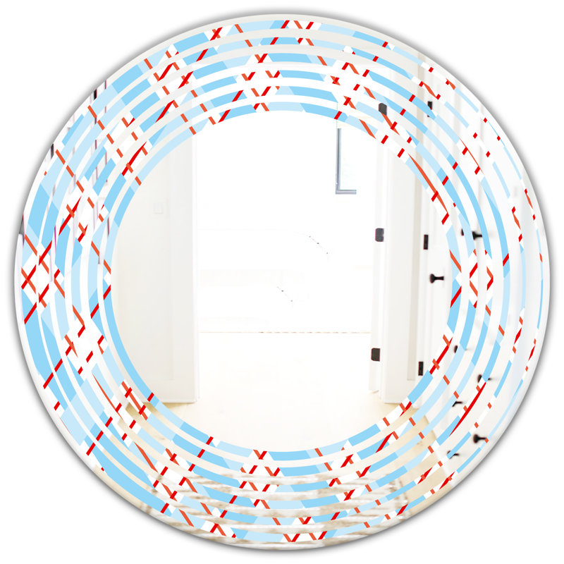 Miroir mural sans cadre Plaid Wave, 23,6 po x 23,6 po
