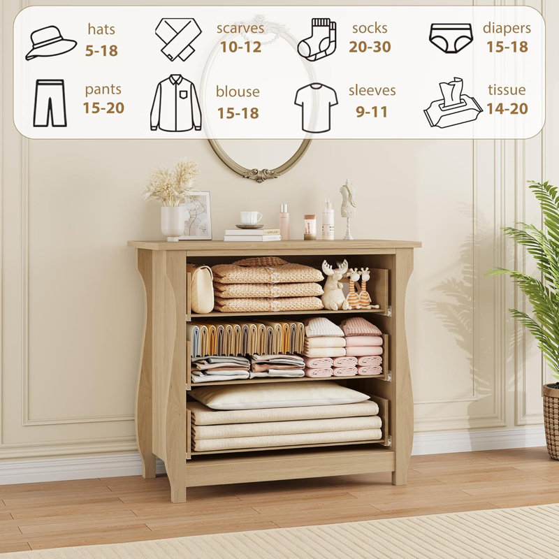 3 Drawer 75.9cm W Chest