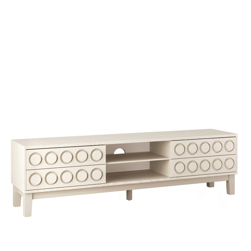 Modern Mid-Century Media Console With 4 Drawers And Cable Management, TV Console Table For Tvs Up To 75",Entertainment Center For Living Room And Office