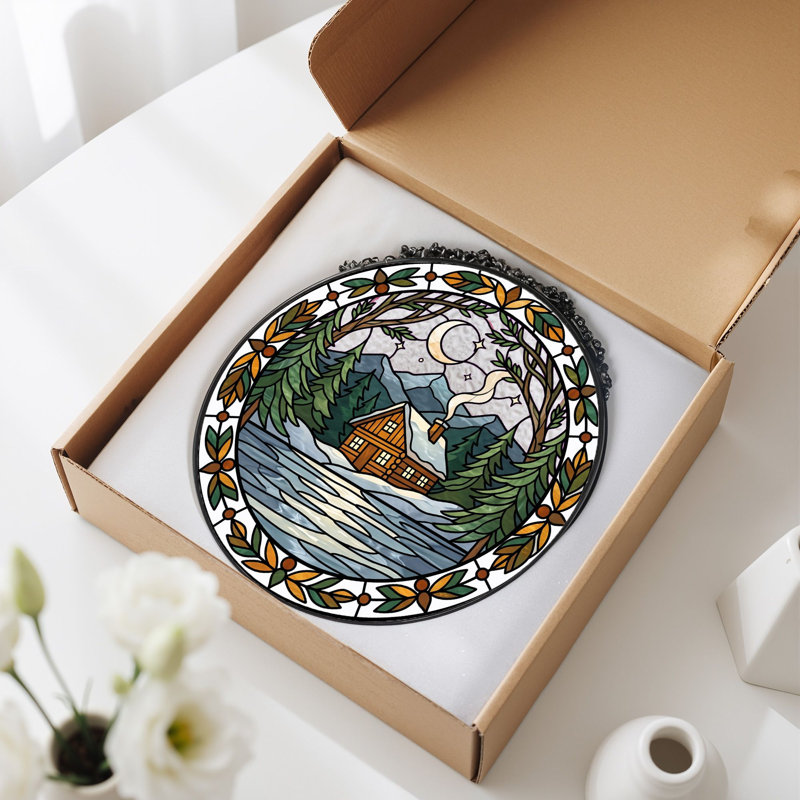 Panneau de vitrail en verre coloré, 7,8 heures, H 7,8 po