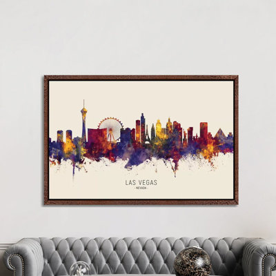Las Vegas Nevada Skyline by Michael Tompsett - Print on Canvas