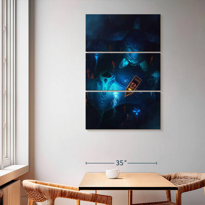 Kelan Night Fishing Adventure, 65" H x 42" W