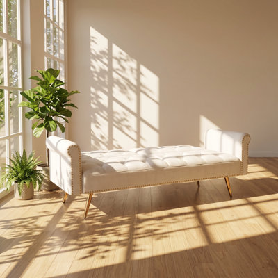 Canapé-lit convertible en velours à garniture cloutée l 67,7 po x P 33,1 po Everly Everly