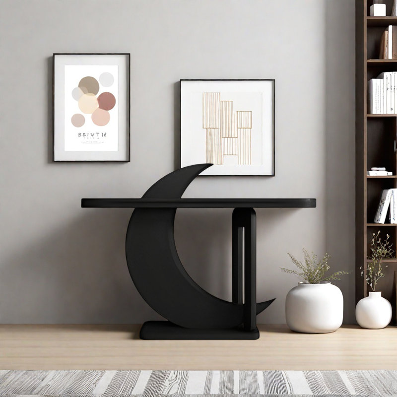 Console Modern Geometric Art, H 31,5 po x l 55,12 po x P 15,75 po, Noir