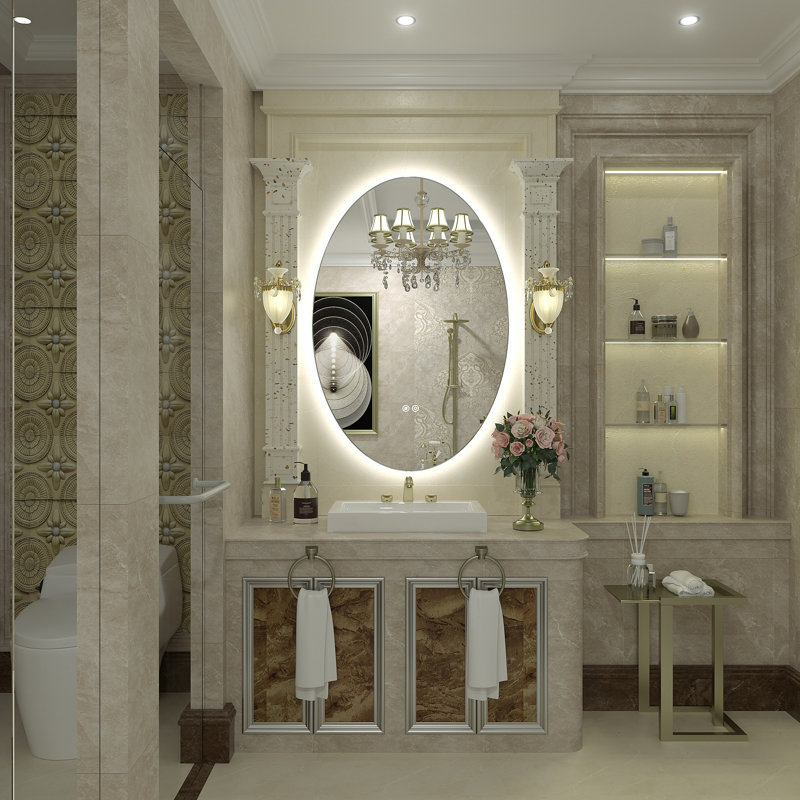 UL Certified LED Anti-Fog Tempered Glass Oval Bathroom/Vanity Mirror - Basics by Wayfair™, 36" x 24"