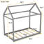 Lit maison en bois, gris