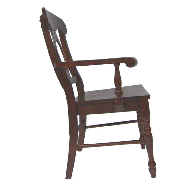Littoral 17.5'' H Solid Wood Armchair, Chestnut