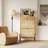 2-Door Shoe Storage Cabinet with Rattan Fronts & Drawer