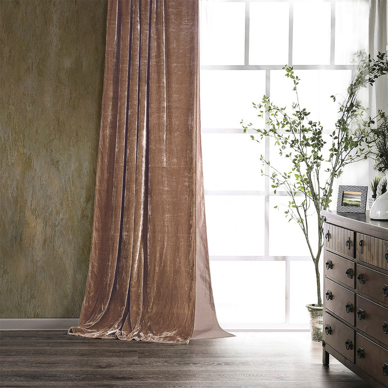 Rideau simple 48 x 108 po Stella, Rose cendré