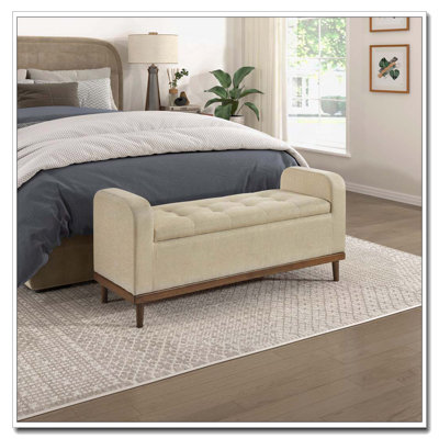 Banc de rangement capitonné et capitonné