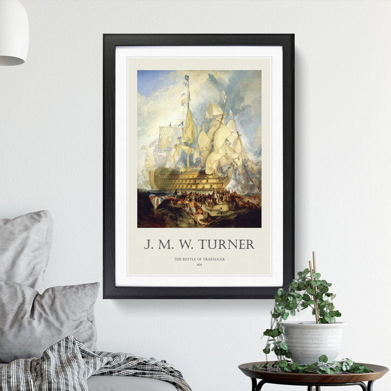 The Battle of Trafalgar by Joseph-Mallord William Turner - Framed Print, Black Framed, 36cm H x 27cm W x 2cm D