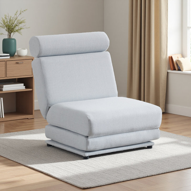 Canapé-lit simple pliable avec coussin, canapé-lit pliable portatif, fauteuil de loisir, facile à ranger, fabriqué en lin respirant et portable