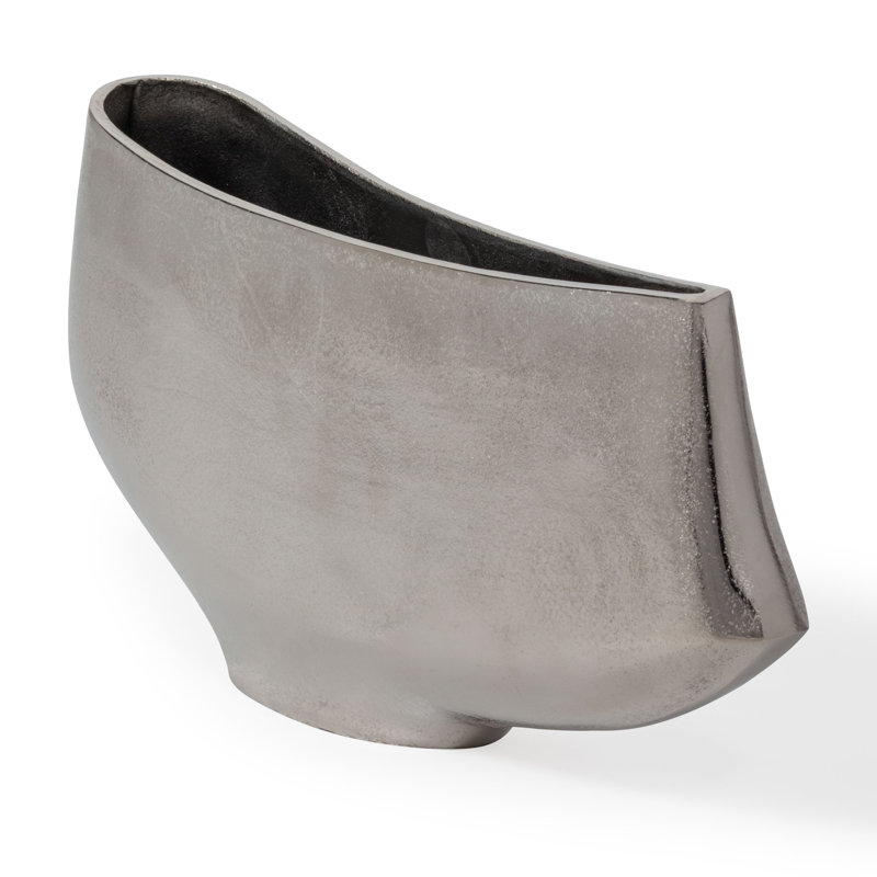 Aris Cast Aluminum Table Vase, 9.5" H x 17" W x 4" D