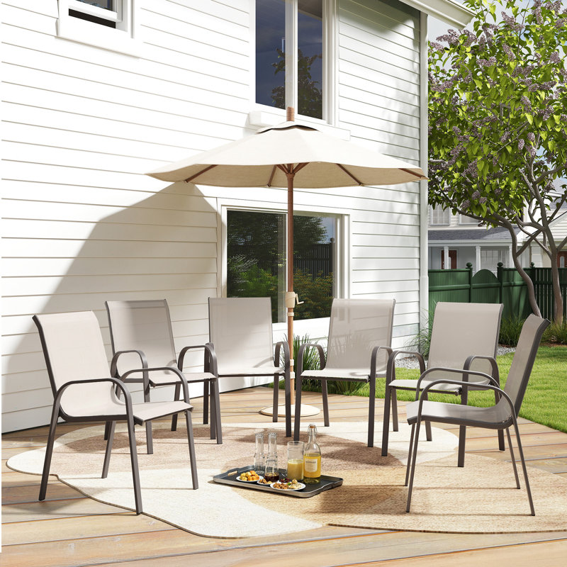 Paquet de 6 chaises de terrasse Terratex, Grège