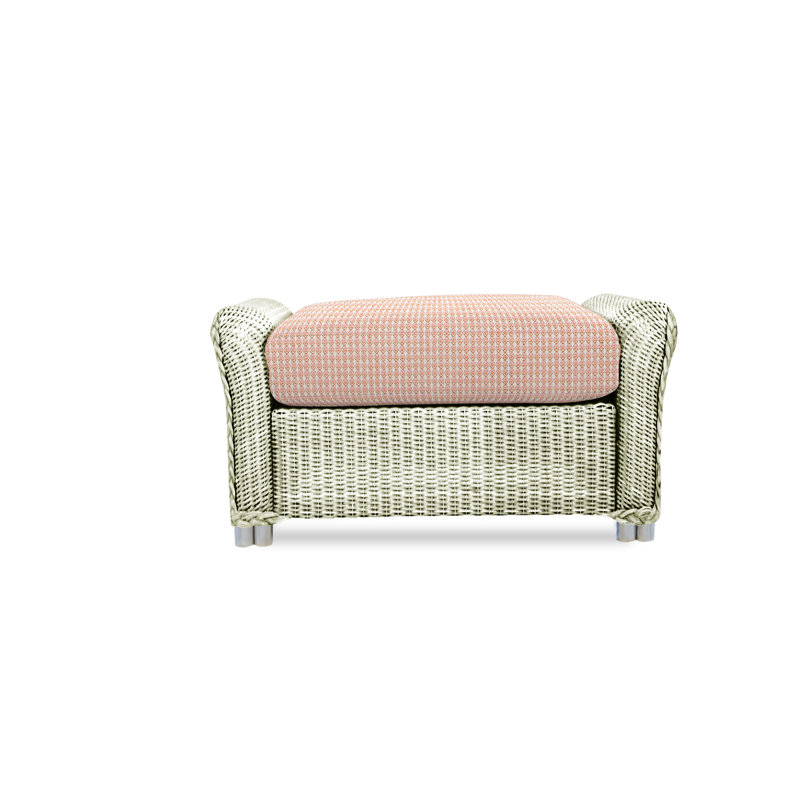 Reflections Outdoor Ottoman, Ivory, Friendly Flax