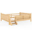 Grand lit au sol avec bibliothèques de rangement, lit en bois massif pour enfants avec de jolis escaliers et garde-corps, aucun sommier nécessaire, naturel clair-1893249842-1882690437
