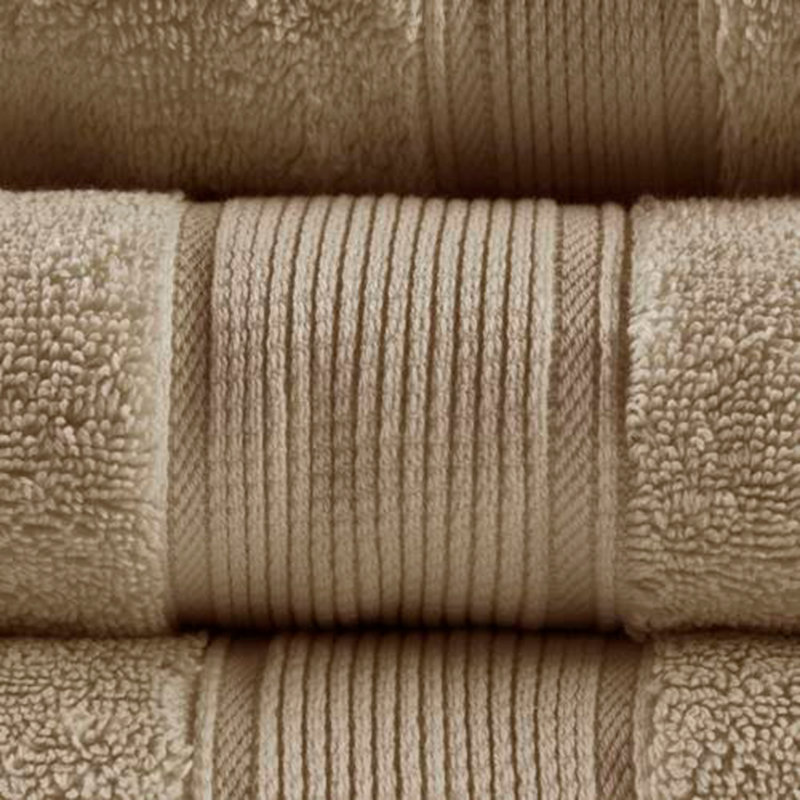 100% Cotton Absorbent Towel Set 8-Piece, Taupe