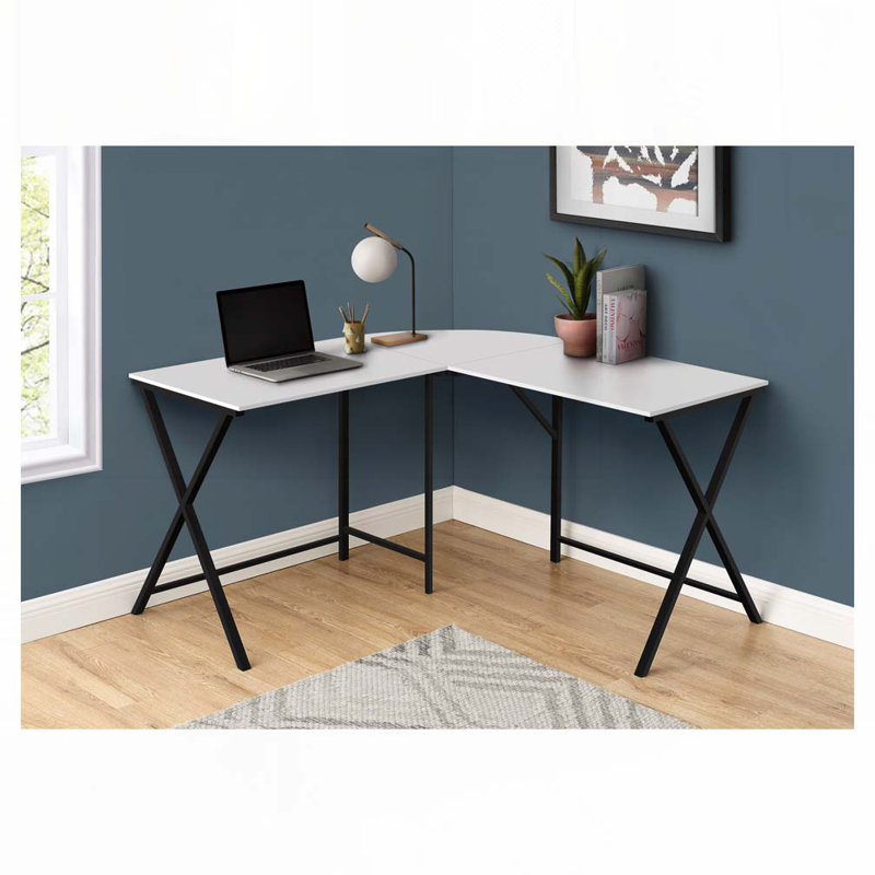 Bureau d'ordinateur en L Home Office, Blanc
