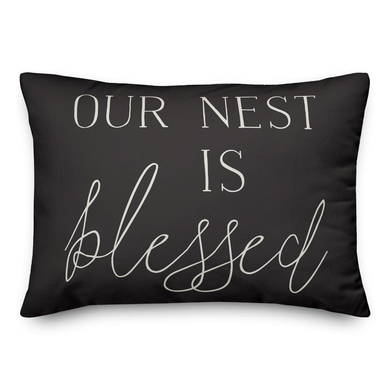 Outdoor Reversible Throw Pillow, Black
