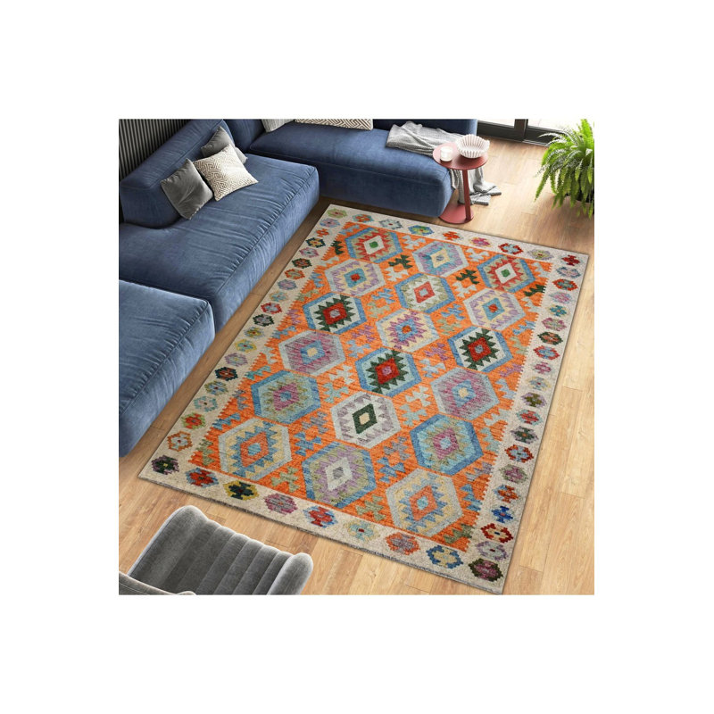 Tapis scandinave multicolore, Tapis de couloir 3 pi 3 po x 6 pi 7 po inclus