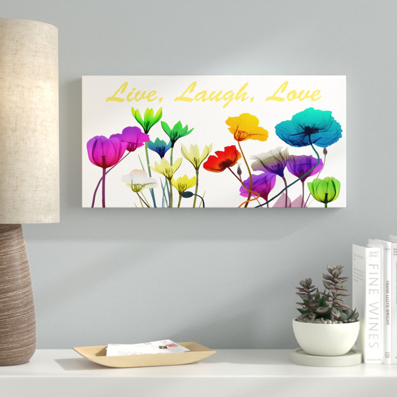 Live Laugh Love - Wrapped Canvas Print, 30 cm H x 61 cm W