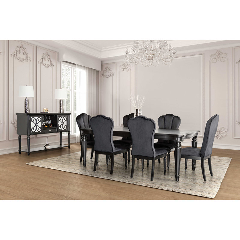 Chaise d'appoint 2 pièces Glam Style, Noir