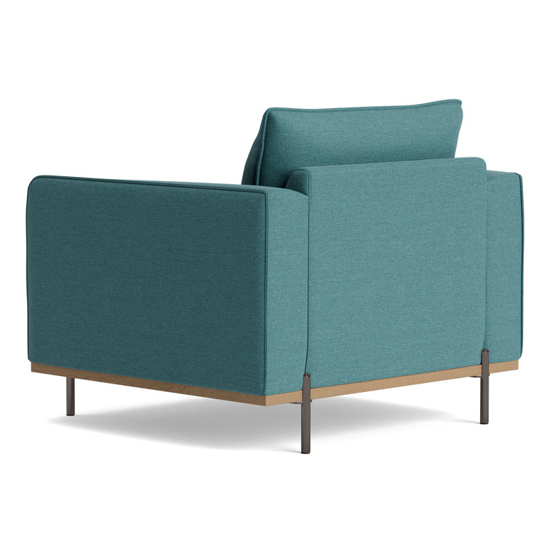 Fauteuil d'appoint en velours azur, vert olive, Velours bleu pacifique