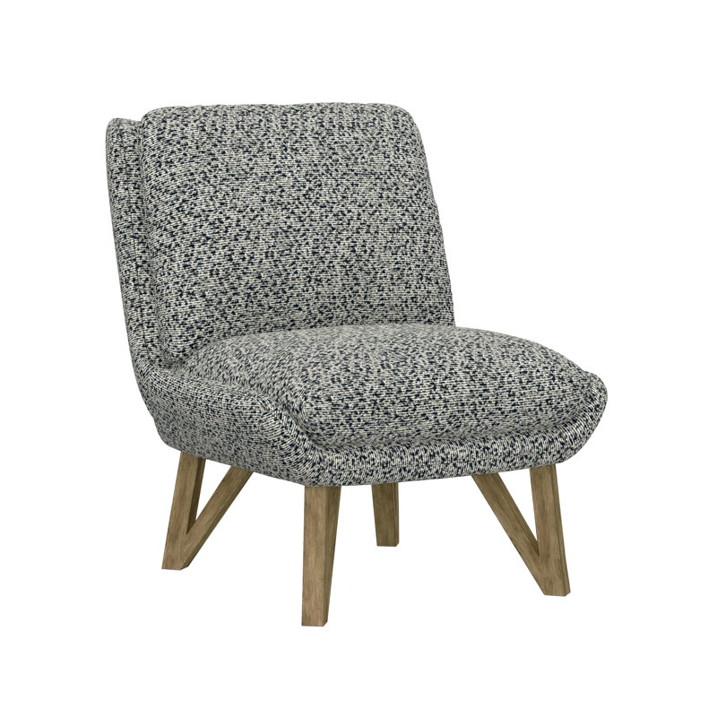 Hakimuddin Upholstered Side Chair, Blue Polyester