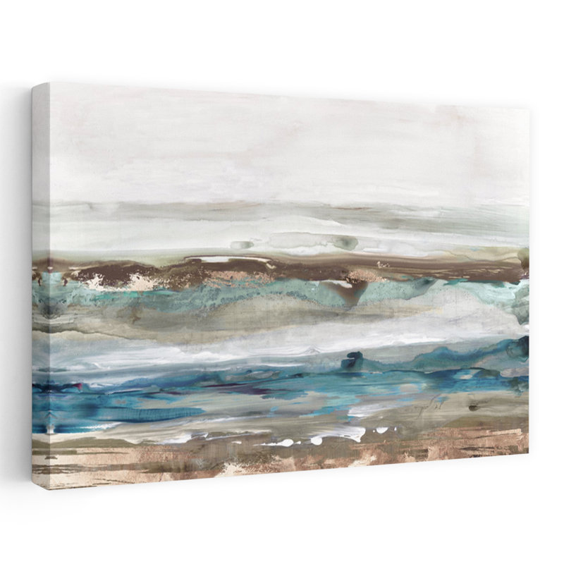Vagues qui se brise, abstrait, paysage marin moderne, art de plage, H 16 po x l 24 po