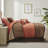 King Size Coral Bedding - Faux Suede Comforter With Pieced Design 7 Piece