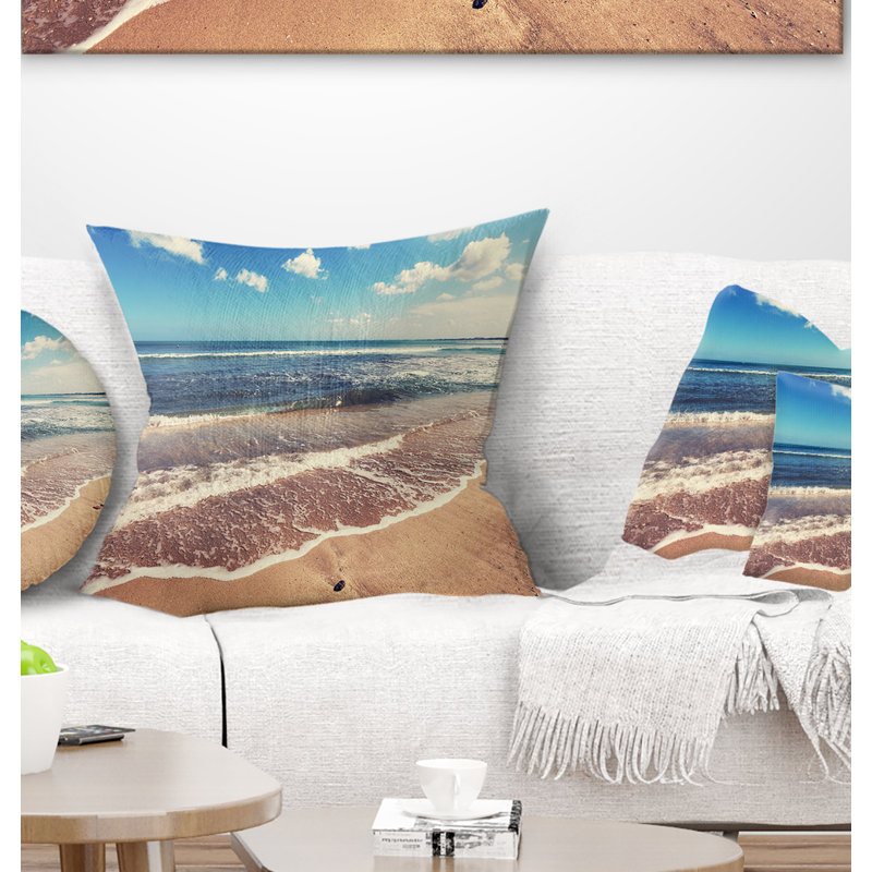 Coussin lombaire de plage tropicale à Seaside, Carré 18 po x 18 po