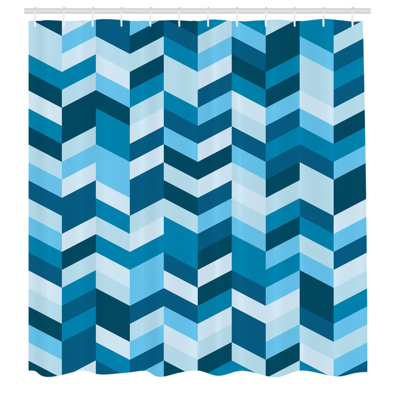 Shower Curtain Set + Hooks, 70"H x 69"W, Sea Blue