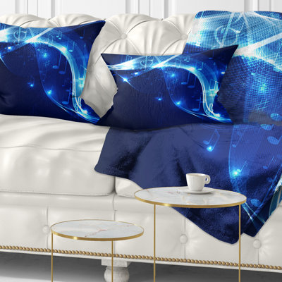 Fond musical bleu - coussin abstrait imprimé