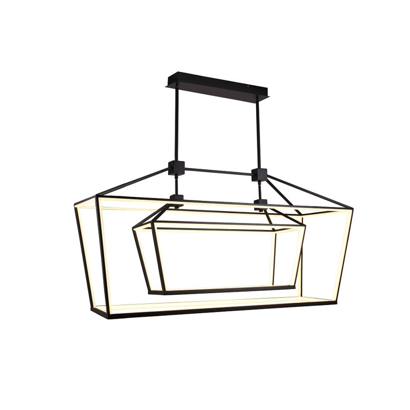 Luminaire suspendu géométrique à 1 lumière DEL, Noir