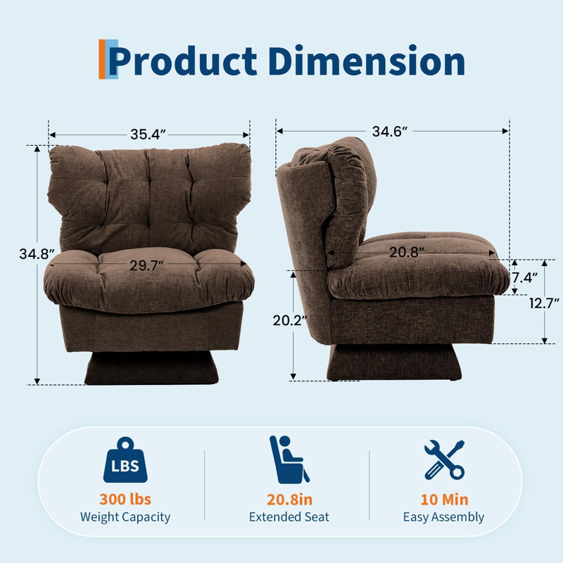 Upholstered Swivel Accent Chair
