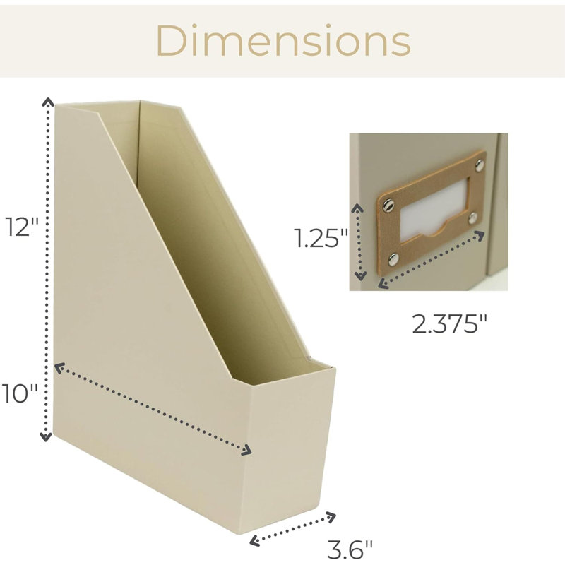Ensemble de 6 porte-magazines pliables, organisateurs verticaux en carton robuste avec fentes pour étiquettes pour magazines, dossiers, documents et fournitures de bureau