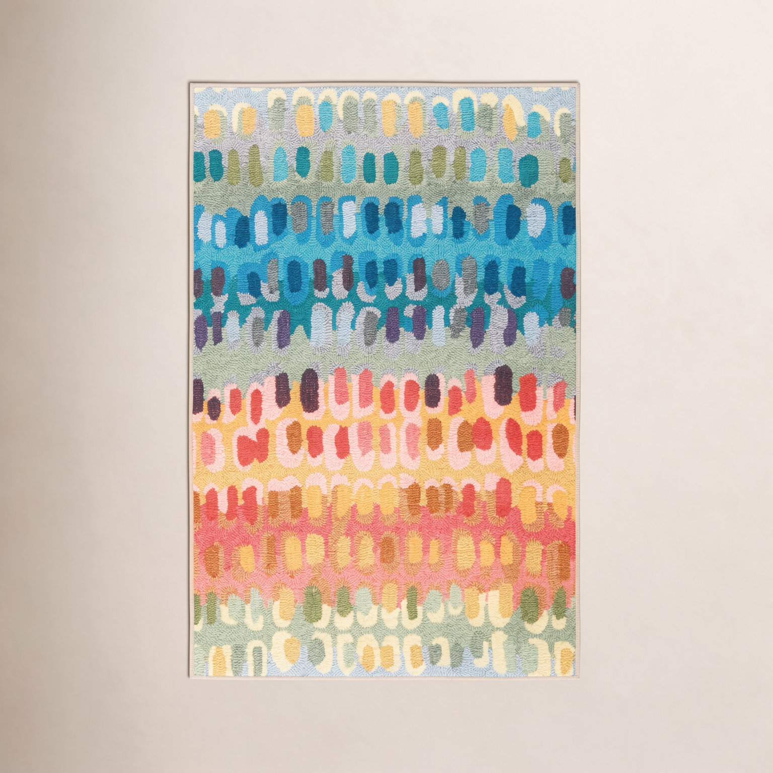 Paint Chip Multi Machine Printed Washable Rug, Rectangle 5' x 8'