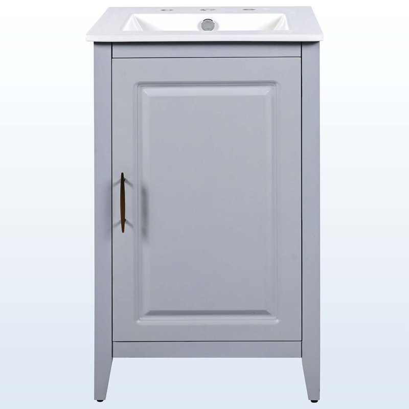 Meuble-lavabo 20,3 po avec lavabo, Gris
