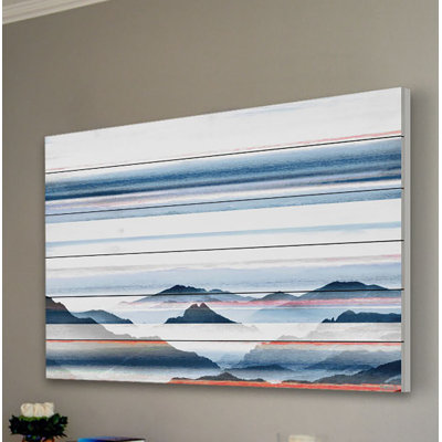 «Hidden Blue Mountains» par Parvez Taj, reproduction d'art sur bois blanc