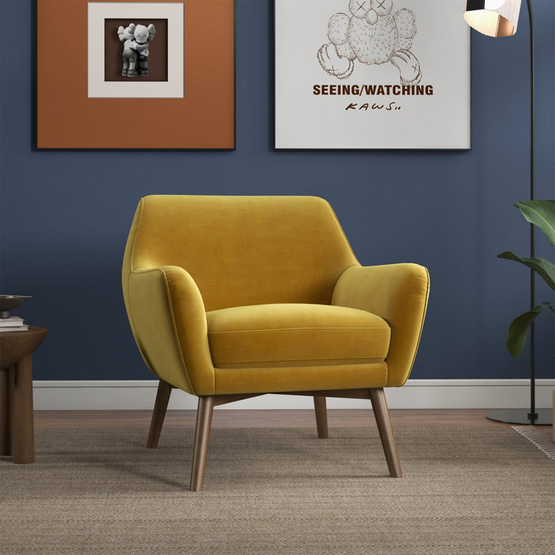 Chaise longue Panom en velours doré (chaise incluse seulement)