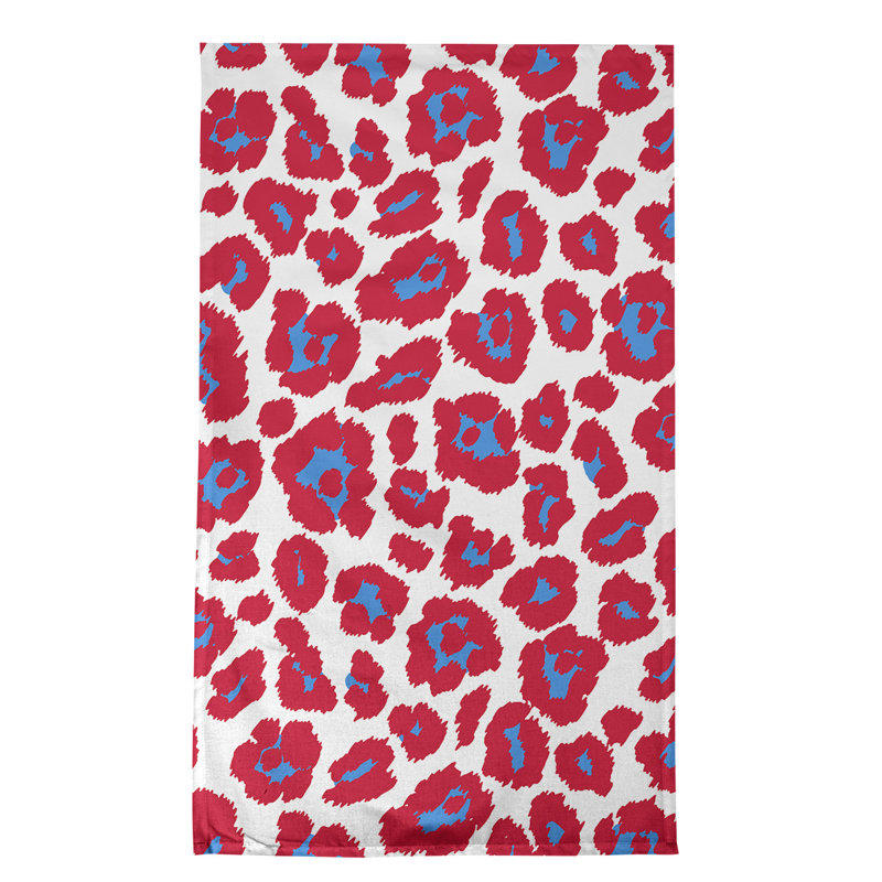 Torchon Houston Football, Blanc / rouge / gris, Mélange de coton