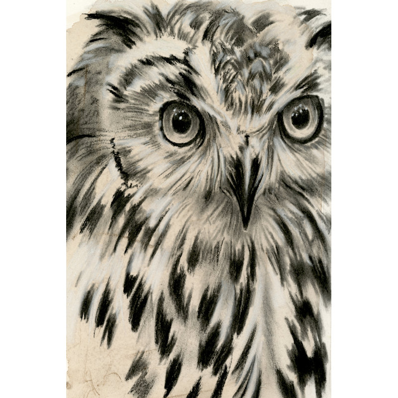 Hibou gris anthracite I, H 36 po x l 24 po x P 1,25 po