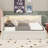 Full-Size Fully Upholstered Platform Bed With USB Ports, LED Illumination, And A Concealed Trundle-819658809