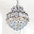 3-Light Chrome Crystal Chandelier, 11.8'' D