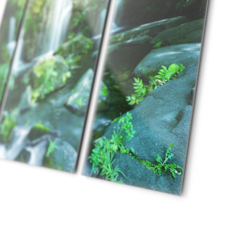 Asian Waterfall - 3 Piece No Frame Print on Glass